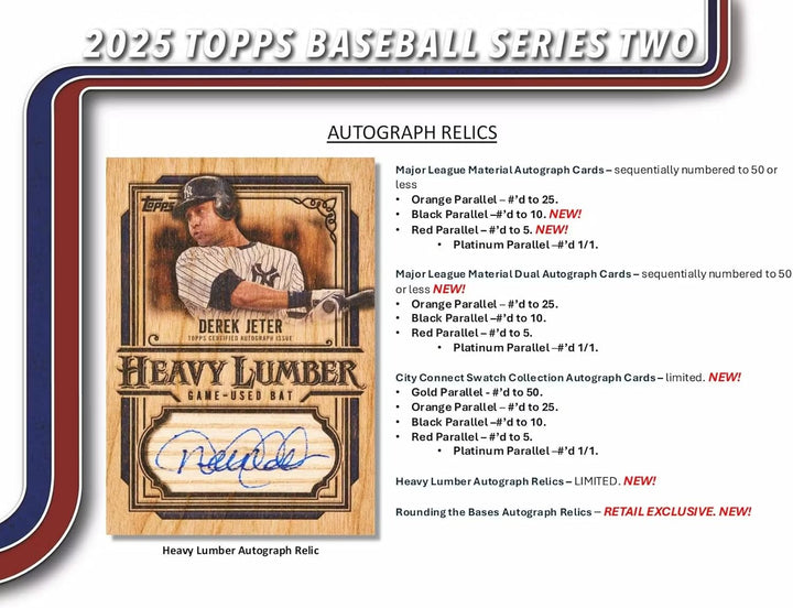 2025  Series 2 Baseball Trading Card Blaster Box (Look for Retail Exclusive Holo Base Card Parallels)