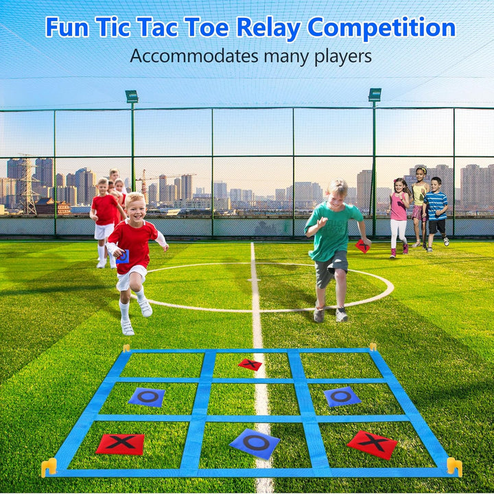 Outdoor Giant Tic Tac Toe Bean Bag Toss Games for Kids Adults Family, Large outside Lawn Yard Backyard Carnival Field Day Game, Beach Picnic Camping Birthday Party Family Reunion Games