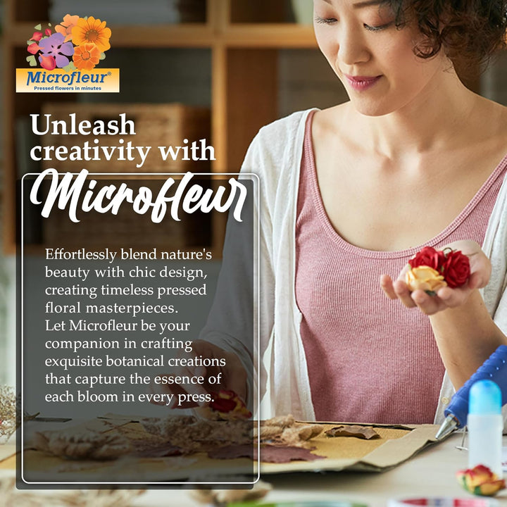 Microwave Flower Art Press Kit for Kids and Adults - DIY with Washable Absorbent Cloth, Ideal for Plant Lovers 5" (13 Cm)