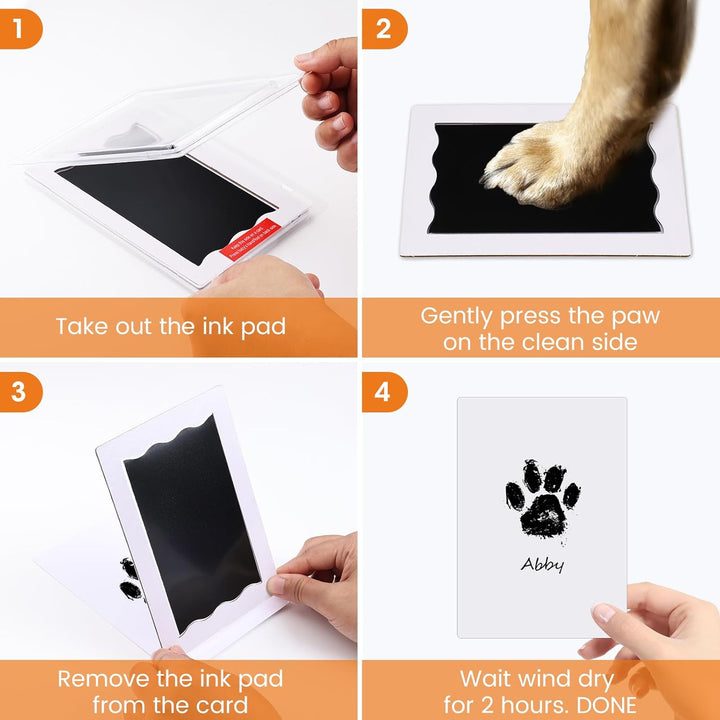 Baby Hand and Footprint Kit, Paw Print Kit for Dog Cats, 6 Inkless Print Pads, 12 Imprint Cards, Nose Print Stamp Pad for Dogs, Clean Touch Baby Footprint Kit, Pet Paw Ink Pad Family Keepsake