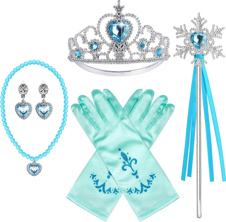 Princess Dress up Accessories Princess Crown Tiara for Little Girls, Princess Tiara Glove Wand Toy Gift for 3-6 Girl