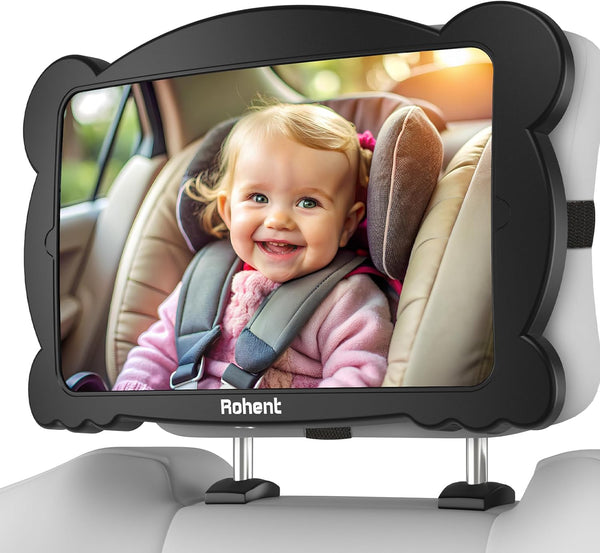 Baby Car Mirror for Rear-Facing Car Seat - Shatterproof, 360° Adjustable, Wide Angle, Clear View, Easy Installation, Safe Acrylic - Ideal for New Parents & Baby Safety