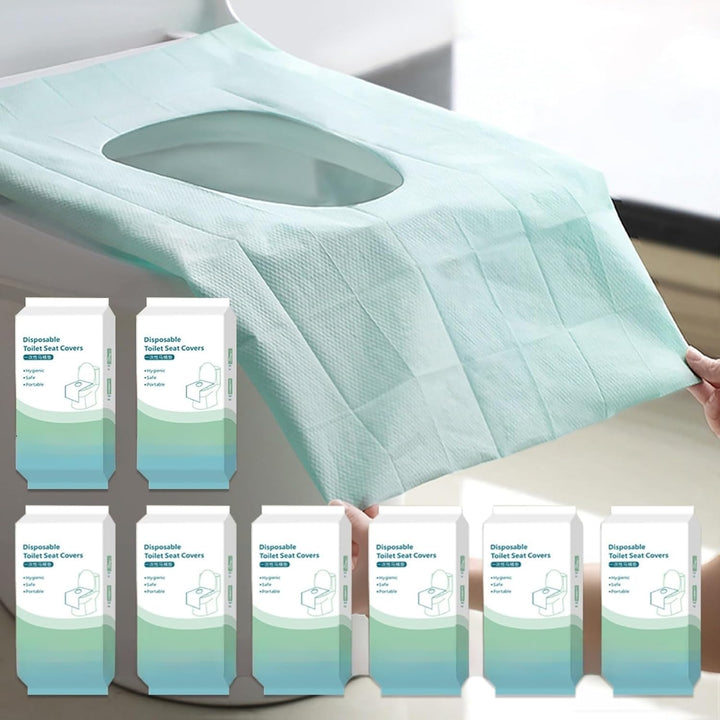 50 Pack Toilet Seat Covers Disposable 16X24 Inch XL Portable Toilet Liners Travel Seat Cover for Outdoors,Hotel, Hospital, Travel, Public Toilet Seat Cover (50Pack, BLUE)