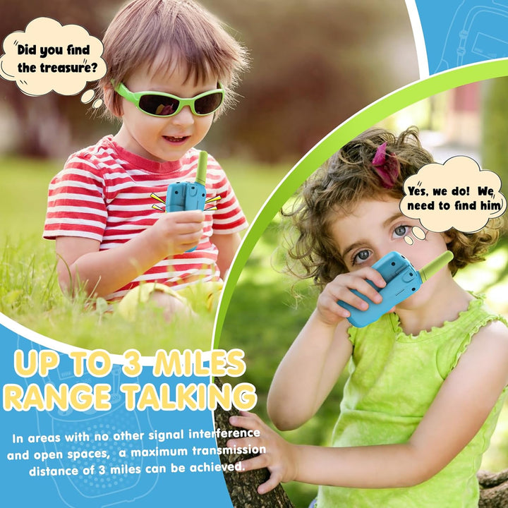 Toys for 3-12 Year Old Boys Girls, Walkie Talkies for Kids 22 Channels 2 Way Radio Toy with Backlit LCD Flashlight, 3 Miles Range for Outside, Camping, Hiking