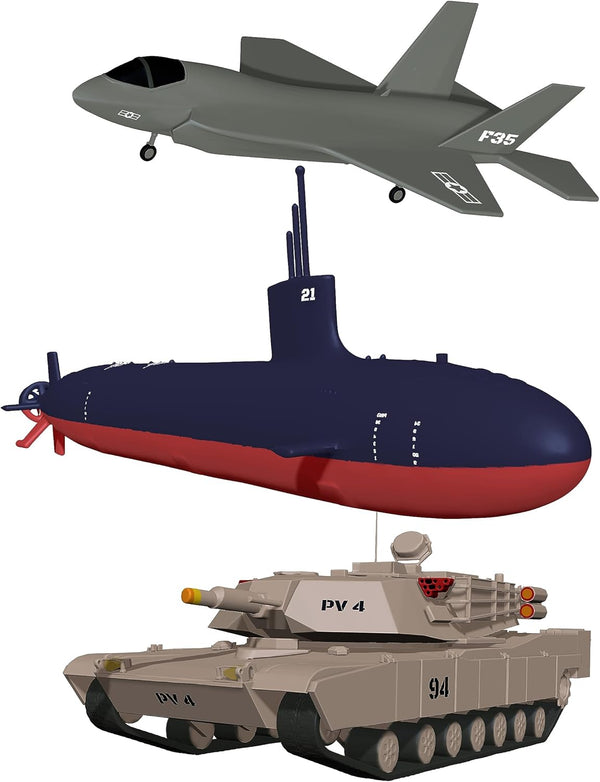 Bath Toys for Kids Ages 4-8, Kids Bath Toys for Boys, Mold Free No Hole Sealed, Soft Durable Army Play Set Submarine Tank Airplane Jet, No Mold for Water Tub & Pool, Ages 0-1-3-4-5-6-8