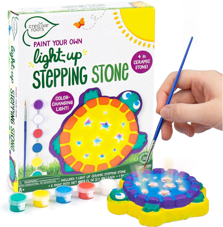 Mosaic Turtle DIY Stepping Stone Kit, Includes Ceramic Stone & 6 Vibrant Paints for Kids Ages 8+