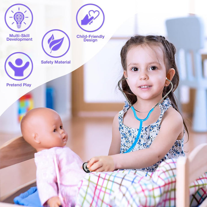 Doctor Kit for Kids, 15 Pcs Doctor Kit for Toddlers 3-5, Kids Doctors Play Set with Real Stethoscope, Medical Bag, Pretend Play Toys for Boys Girls, Halloween Christmas Birthday Gifts