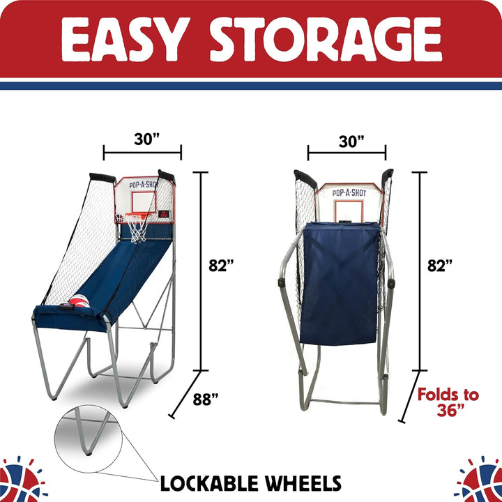 - Home Single Shot | Arcade Basketball Fun at Home | Infrared Sensor Scoring | 6 Game Modes | 4 Balls | Foldable Storage | for All Players