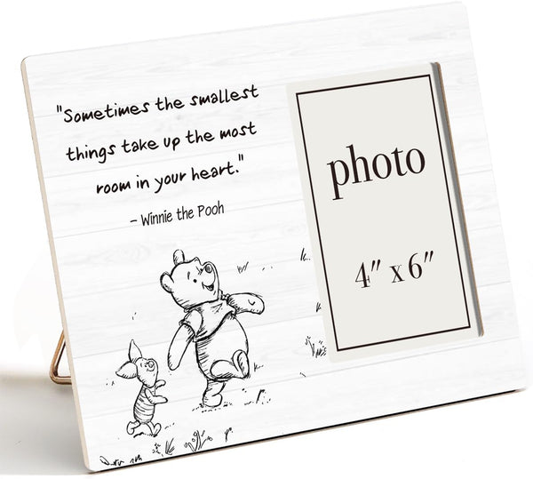 Classic Pooh Bear Nursery Picture Frame, Baby Gifts for Nursery, Baby Shower Gifts for New Parents Photo Frame for 4 X 6 Inch Photo