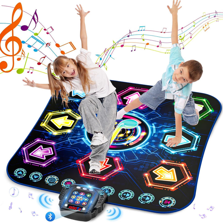 Dance Mat for 3-12 Year Old Girls, Frozen Toys Electronic Dance Pad with 8 Button & Wireless Bluetooth, Music Game Birthday for Kids Ages 3 4 5 6 7 8 9 10+