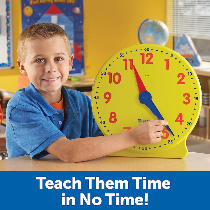 Big Time Learning Clock, Analog Clock, Homeschool, 12 Hour, Basic Math Development, Ages 5+