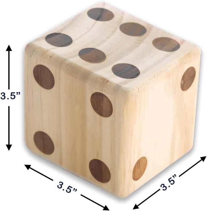 Giant Wooden Yard Dice, Outdoor Games Set of 6 with Two Games