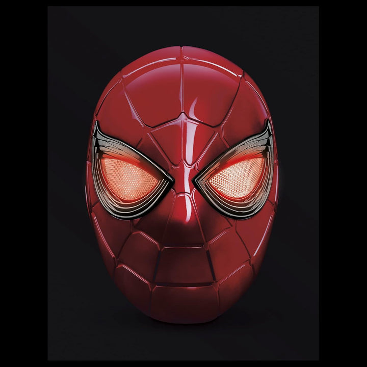 Marvel Legends Series Iron Spider Electronic Helmet with Glowing Eyes, 6 Light Settings and Adjustable Fit , Red