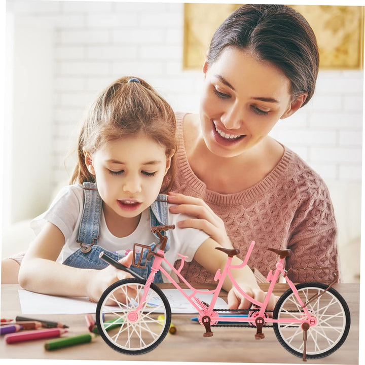 Desktop Two-Seat Furnishings Plaything Bikes Doll Bike Model Practical House Mini Playthings Creative