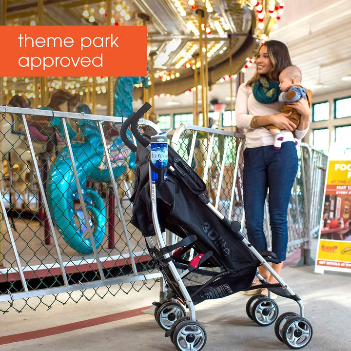 Ingenuity 3Dlite Convenience Stroller,Jet Black–Lightweight Stroller with Aluminum Frame,Large Seat Area, 4 Position Recline, Extra Large Storage Basket– Infant Stroller for Travel&More