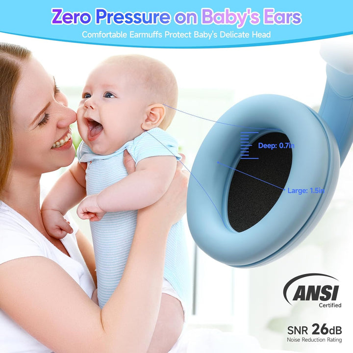 Baby Headphones for Noise - [Upgraded Friendly Version] Infant Ear Muffs Noise Protection - Toddler Noise Cancelling Headphones - Baby Ear Protection for 3 Months to 3 Years