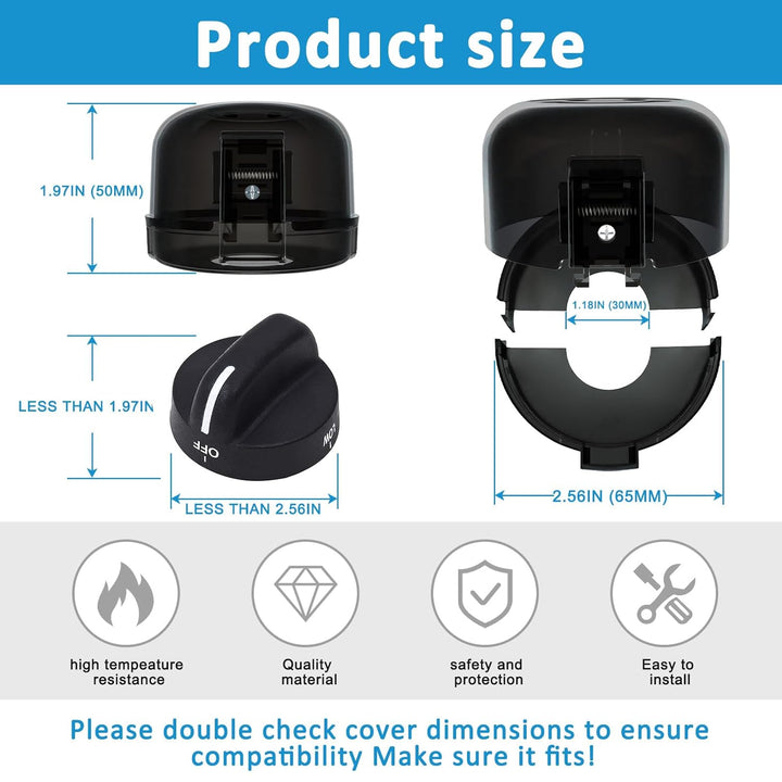 Stove Knob Covers for Child Safety - 5 Pack  Upgraded Double-Key Design Universal Size Baby Safety Gas Oven Knob Covers Stove Guard Baby Proofing