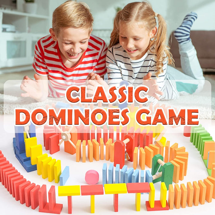 1000 Piece Dominoes Set for Kids with Extra 20 Blocks, Colorful Dominos Tiles for Building, Stacking, Racing, Tumbling, Wood Domino with Storage Bag and Box, Educational Toy