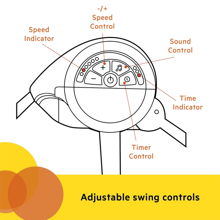 Playful Paradise Portable Compact Automatic Baby Swing with Music, Unisex, Newborn +