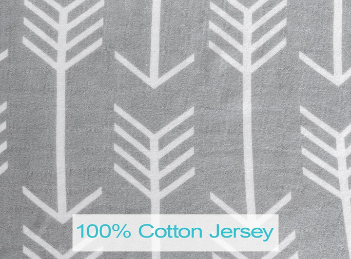 & Liner - Cotton Jersey Gray & White Arrow Pattern - Universal FIT - Crash Tested - Waterproof SEAT Bottom - Easy to Clean - Machine Washable