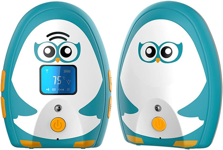 Audio Baby Monitor OL Portable, Talk Back Intercom, Long Range up to 1000 Ft, Temperature Monitoring and Warning, Lullabies, Vibration, LCD Display, 2 Cables 2 Sets of Rechargeable Battery