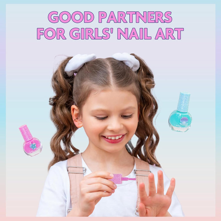 Mermaid Vibes Makeup Set with 8 Pieces, Including Lip Gloss, Nail Polish, Body Shimmer and More in Mermaid Bag, Ages 3+ for Parties, Sleepovers and Makeovers