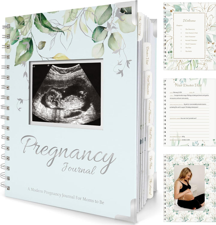 Pregnancy Journal for First Time Moms Gifts - 90 Pages Hardcover Pregnancy Memory Book, Beautiful & Cute Baby Book Keepsake, Ultrasound Baby Scrapbook, Mom to Be Gift (Alpine)