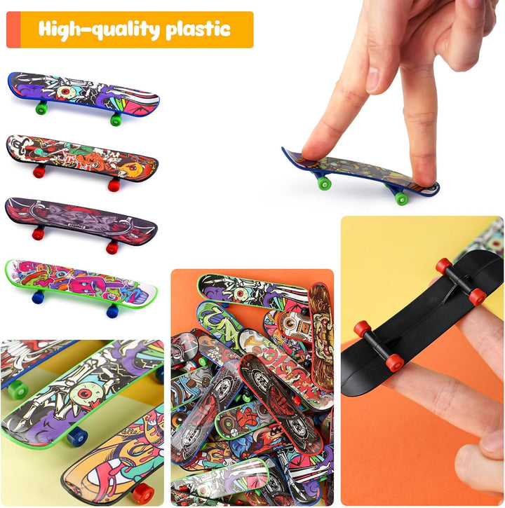 50PCS Mini Finger Skateboards, Finger Boards Toy Mini Skateboard for Kids Party Favors, Birthday Goodie Bag Stuffers, Classroom Prizes Exchange Gifts