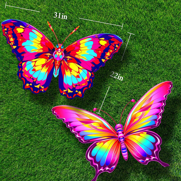 2 Pack Butterfly Kite,For Kids and Adults,Easy to Fly,Excellent Fabric and Structure Design,The Pictures Are Beautiful in High Definition,Suitable for Beginners(31X22)