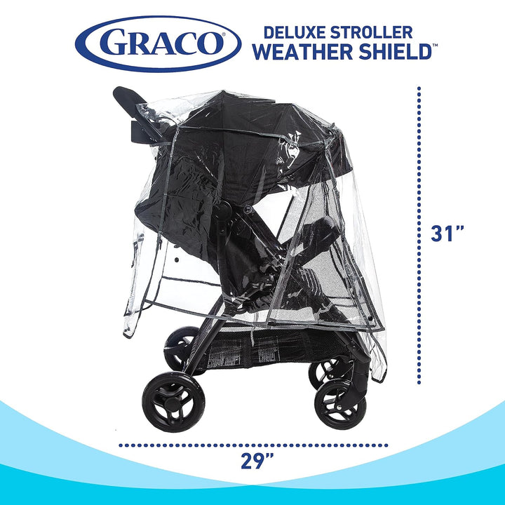 Universal Baby Stroller Plastic Rain Cover & Weather Shield, Lightweight Waterproof Weathershield, Clear Vinyl Infant Car Seat Carriage Umbrella, Winter Snow Wind Protection Travel Accessories