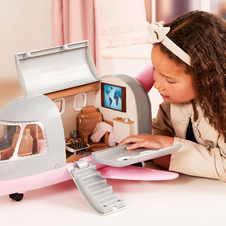 – Airplane for Mini Dolls – Jet & Accessories for 6-Inch Dolls – Working Lights & Sounds – Chess Game & Play Food – 3+ Years– Luxury Jet