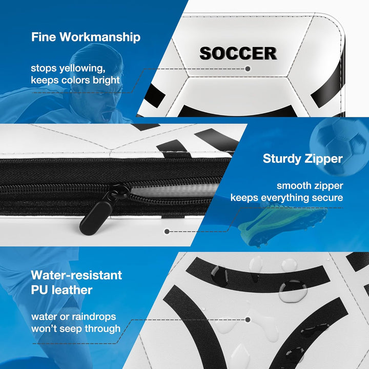 Soccer Card Binder, 2024-2025 Soccer Trading Cards Binder with Wristband, 440 Double Sided Pockets Sleeves PU Card Albums Fit for Sports Cards for Collectors Boys and Girls Fans Gift