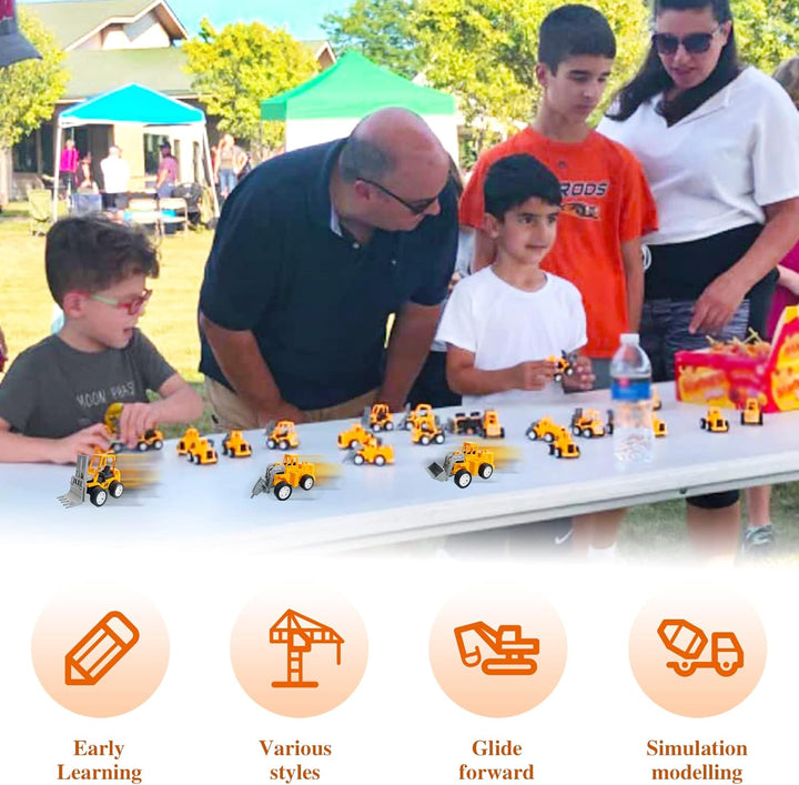 24PCS Mini Construction Vehicles,Play Figure Vehicles,Pull Back Engineering Vehicles,Toy Figure Construction Vehicles,Small Construction Toys for Birthday Party Favors,Gifts