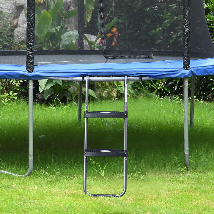 Trampoline Ladder with Horizontal and Wide Steps, Universal Hook, UV Treated Steel, 220 Lbs Capacity Trampoline Accessories for Children Kids