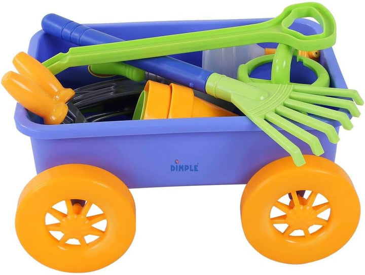 Garden Wagon & Tools Toy Set Premium 15 Pcs Kids Gardening Tools & Wagon Toy Set - Sturdy & Durable - Top Yd, Beach, Sand, Garden Play Set - Great for Kids & Toddlers