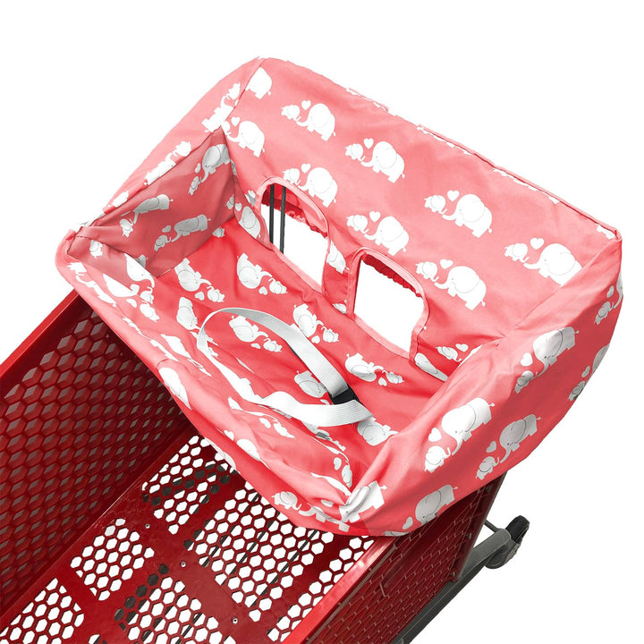 Portable Shopping Cart Cover, High Chair and Grocery Cart Covers for Babies, Kids, Infants & Toddlers, Attached Carry Bag (Gray Chevron)