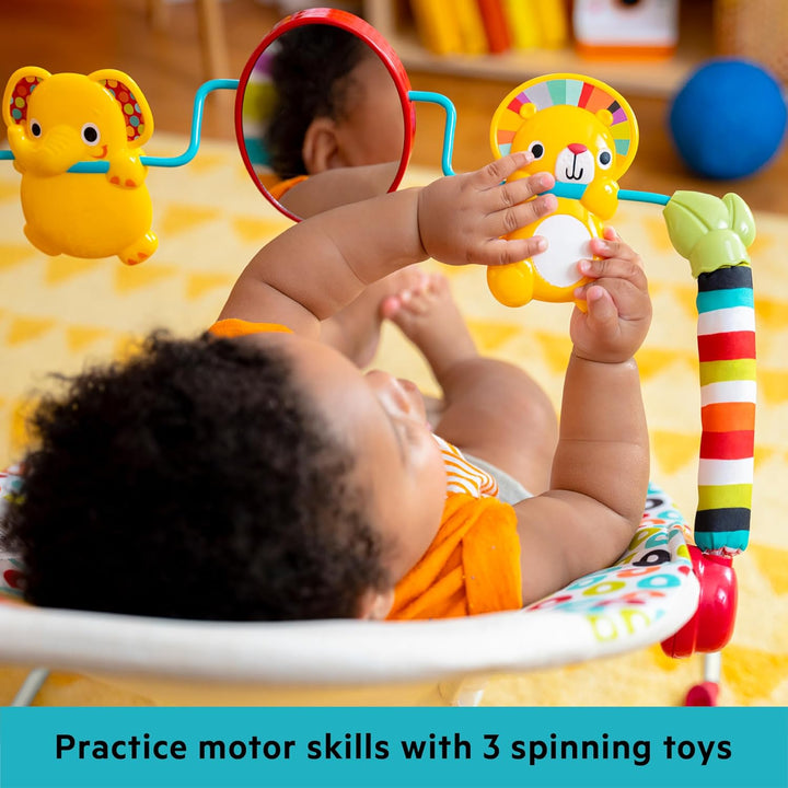 Portable Baby Bouncer Soothing Vibrations Infant Seat with Removable-Toy-Bar, 0-6 Months 6-20 Lbs (Playful Pinwheels)