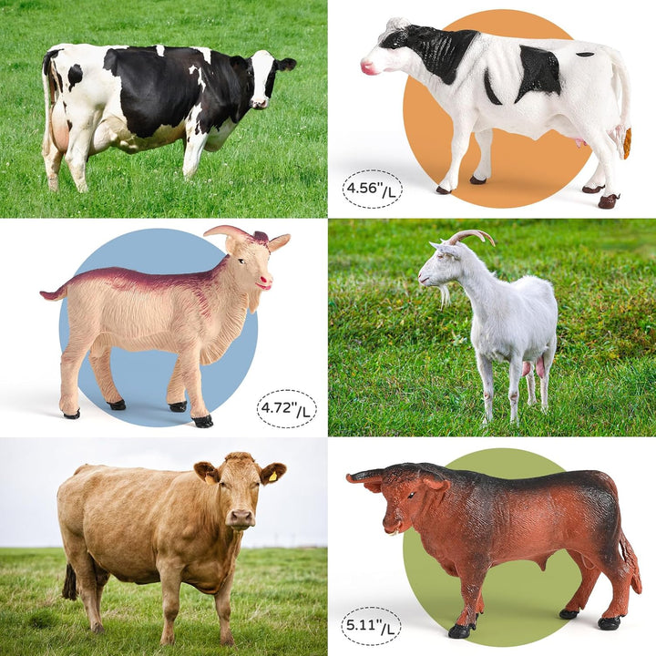 Farm Animal Toys for Toddlers,23 PCS Animal Toys with Realistic Animal Figurines,Tractor Toy and Fence,Farm Playset Educational Learning Toys for Toddlers Kids 3-5