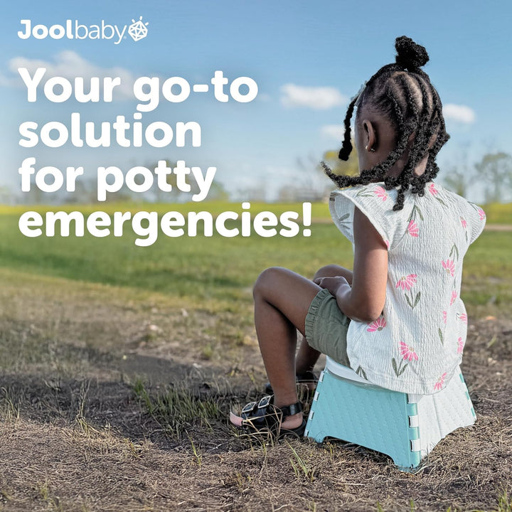Jool Baby Portable Potty Training Chair with Travel Bag and 30 Liners, Foldable, Indoor/Outdoor Use, Camping (Aqua)