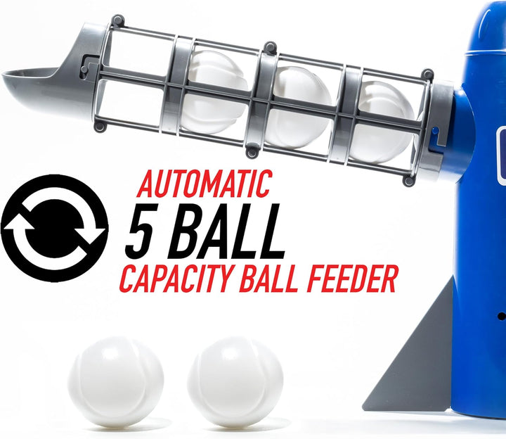 MLB Kids Pitching Machine - POP ROCKET Kids Baseball Trainer - Includes 5 Plastic Baseballs & Baseball Bat, Multicolor Medium