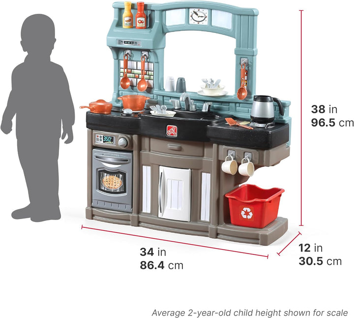 Best Chefs Kids Kitchen Playset, Indoor/Outdoor Kitchenette, Interactive Play with Lights and Sounds, Made of Durable Plastic, Includes 25 Piece Toy Accessories, for Toddlers 2+ Years Old