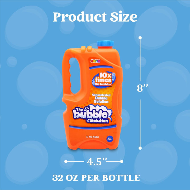 2 Bottles Bubbles Refill Solutions 64 Oz (Up to 5 Gallon), Concentrated Solution for Bubble Machine, Gun, Wand Refill Fluid Summer, Easter Toys(Orange+Blue)