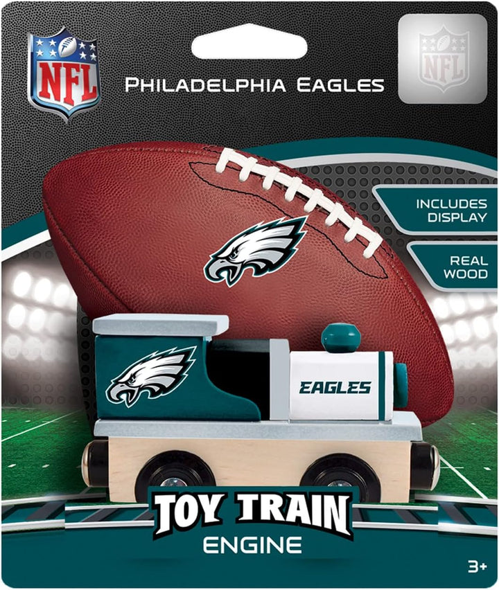 NFL Philadelphia Eagles Real Wood Toy Train, for Ages 3+