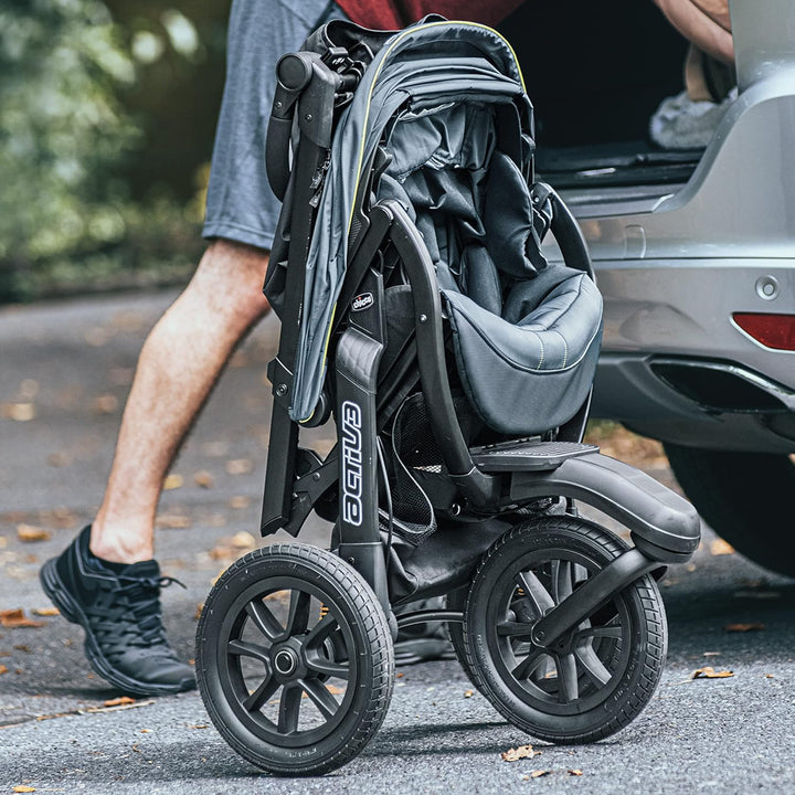 Activ3 Jogging Stroller, All-Terrain Stroller, Compatible with  Infant Car Seats (Not Included), Baby Travel Gear | Eclipse/Grey