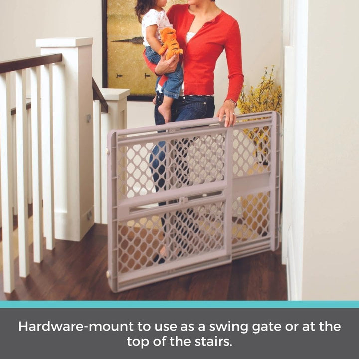 - Supergate Ergo Baby Gate: Plastic Baby Gate for Stairs & Doorways - Adjustable Indoor Safety Gate - Made in USA - 26 to 42 Inches Wide - 26 Inches Tall - Sand