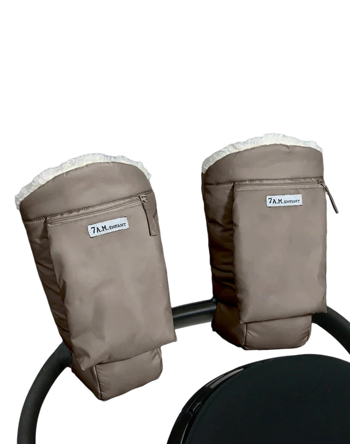 7AM Enfant Stroller Warmmuffs - Polar Hand Warmers with Anti- Freeze, Cold Weather, Water Repellent & Warm Hand Gloves for Pushchair, Pram, Stroller & Car Seat Bar