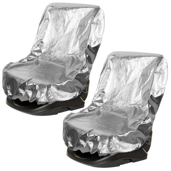 2 Pcs Car Seat Sun Shade Cover Car Seat Cooler Toddler Car Seat Cover Heat Protector Reflective Baby Seat Covers Keep Baby Cool and Child Safety for Travel (Elastic Style,Aluminium Film)