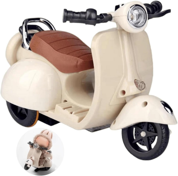 Scooter Toy - with Light and Music, Big into Energy Cute Have a Seat Motorcycles, Interactive Rotating Decor Desktop Ornaments Accessories Collectors (Blue)