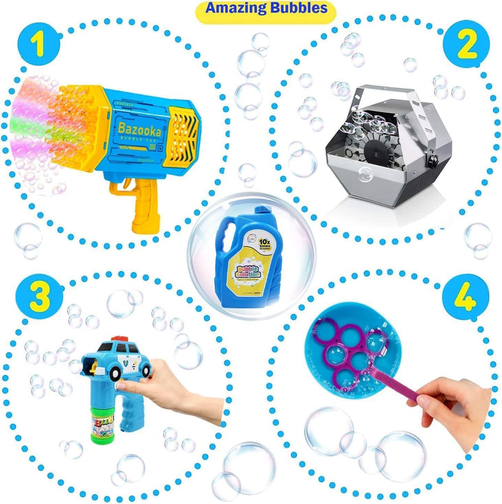 32 Oz Concentrated Bubble Solution, Refills up to 2.5 Gallons, Non-Toxic Concentrated Solution for Bubble Machines, Giant Bubble Wands,Bubble Gun and Blowers