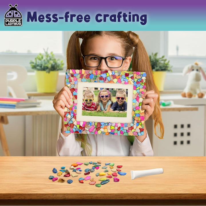 DIY Mosaic Photo Frame Craft Kit - Summer Activities for Kids & Teens, Arts & Crafts for Girls 8-12, Birthday Gift for Girls, Fun Craft for Kids Ages 6-12